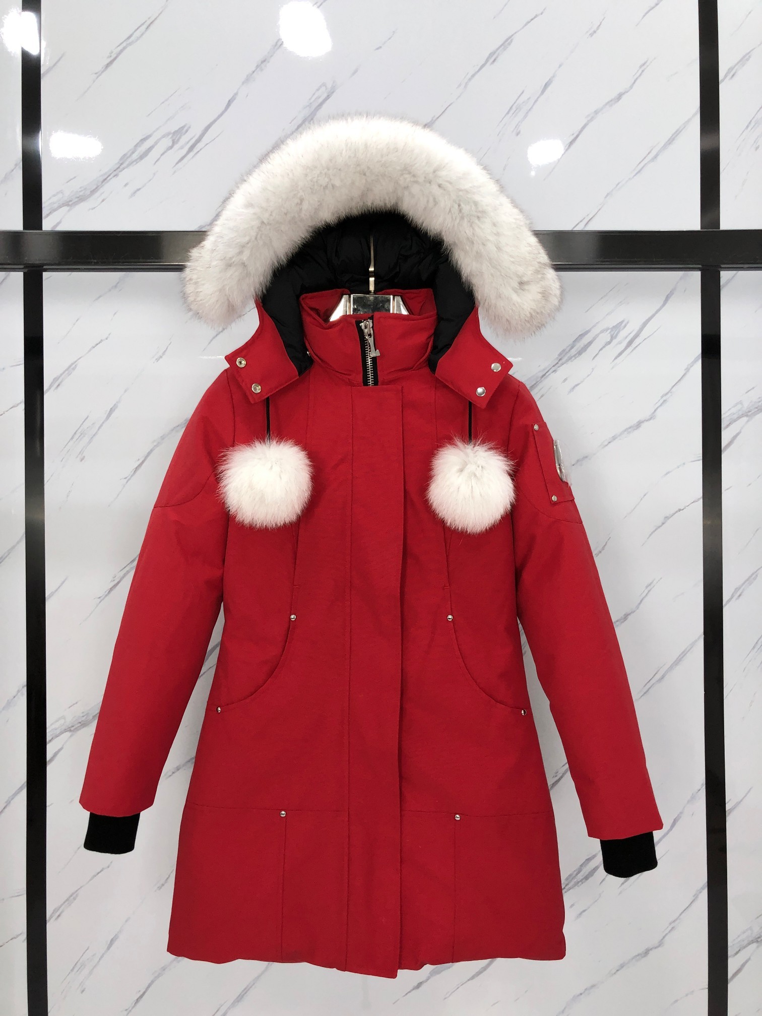 [Moose knuckles -무스너클 ]  무스너클 스틸링 여성 패딩 재킷 레드