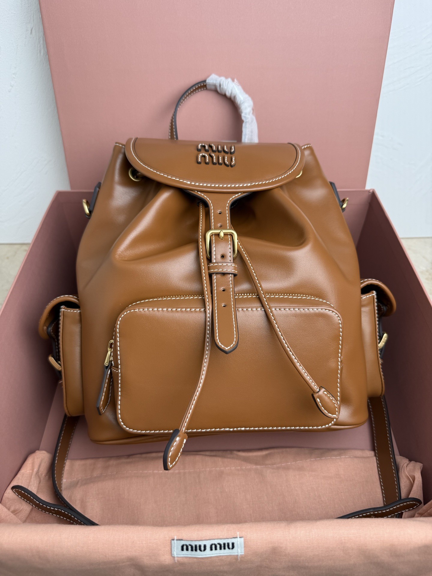 [MIUMIU-미우미우] 미우미우 레더 백팩 5BZ042 2CRW