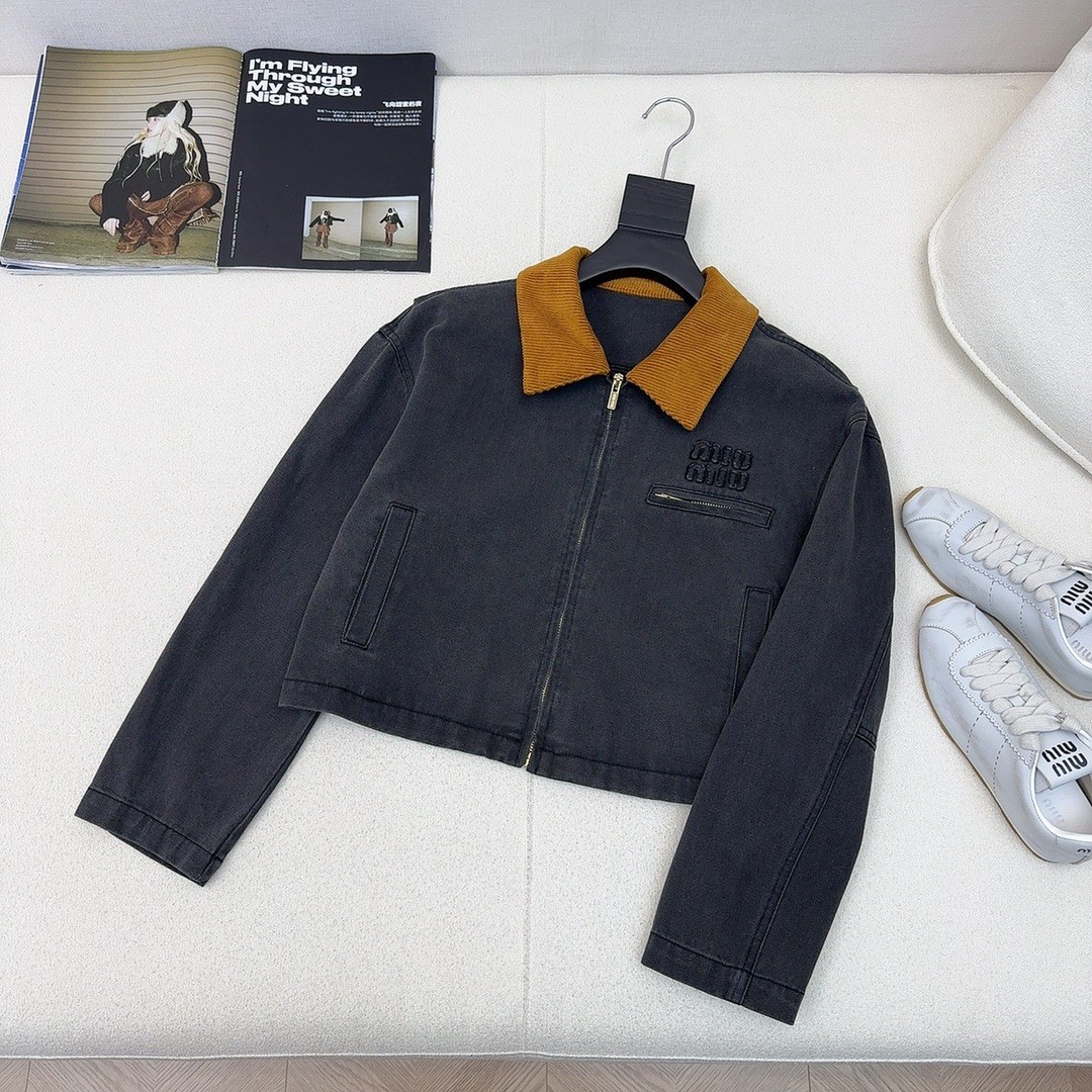 [MIU MIU-미우미우] 미우미우 블랙 데님 자켓