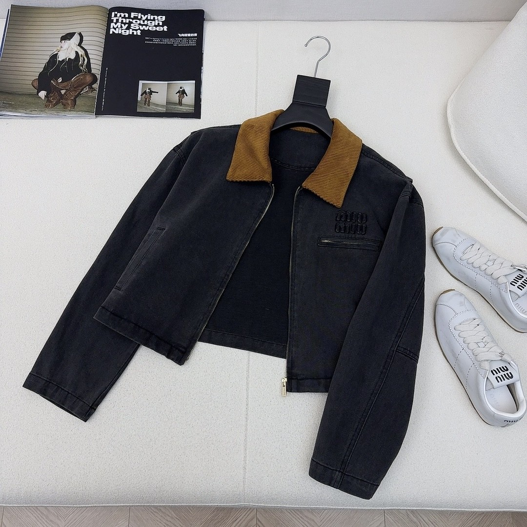 [MIU MIU-미우미우] 미우미우 블랙 데님 자켓