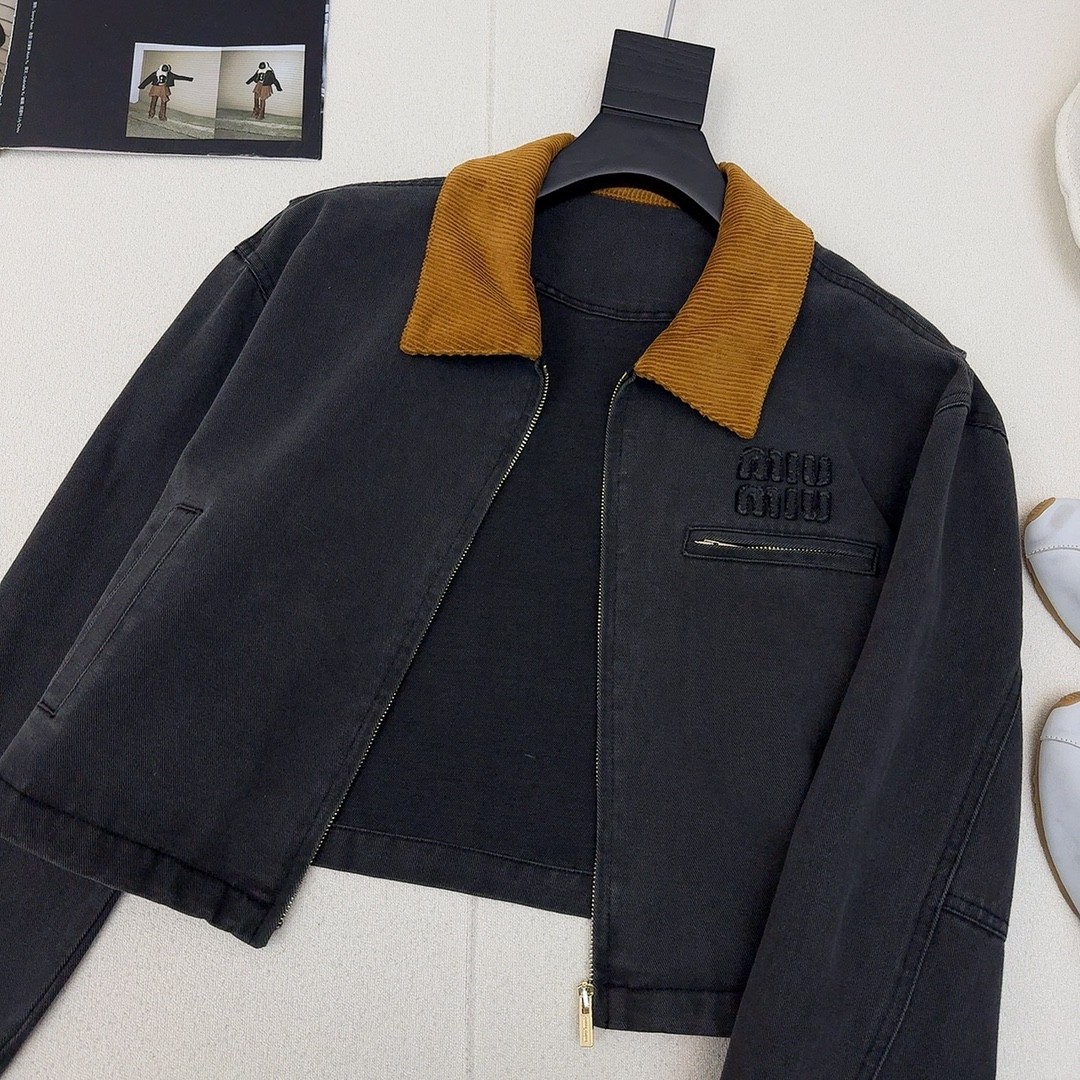 [MIU MIU-미우미우] 미우미우 블랙 데님 자켓