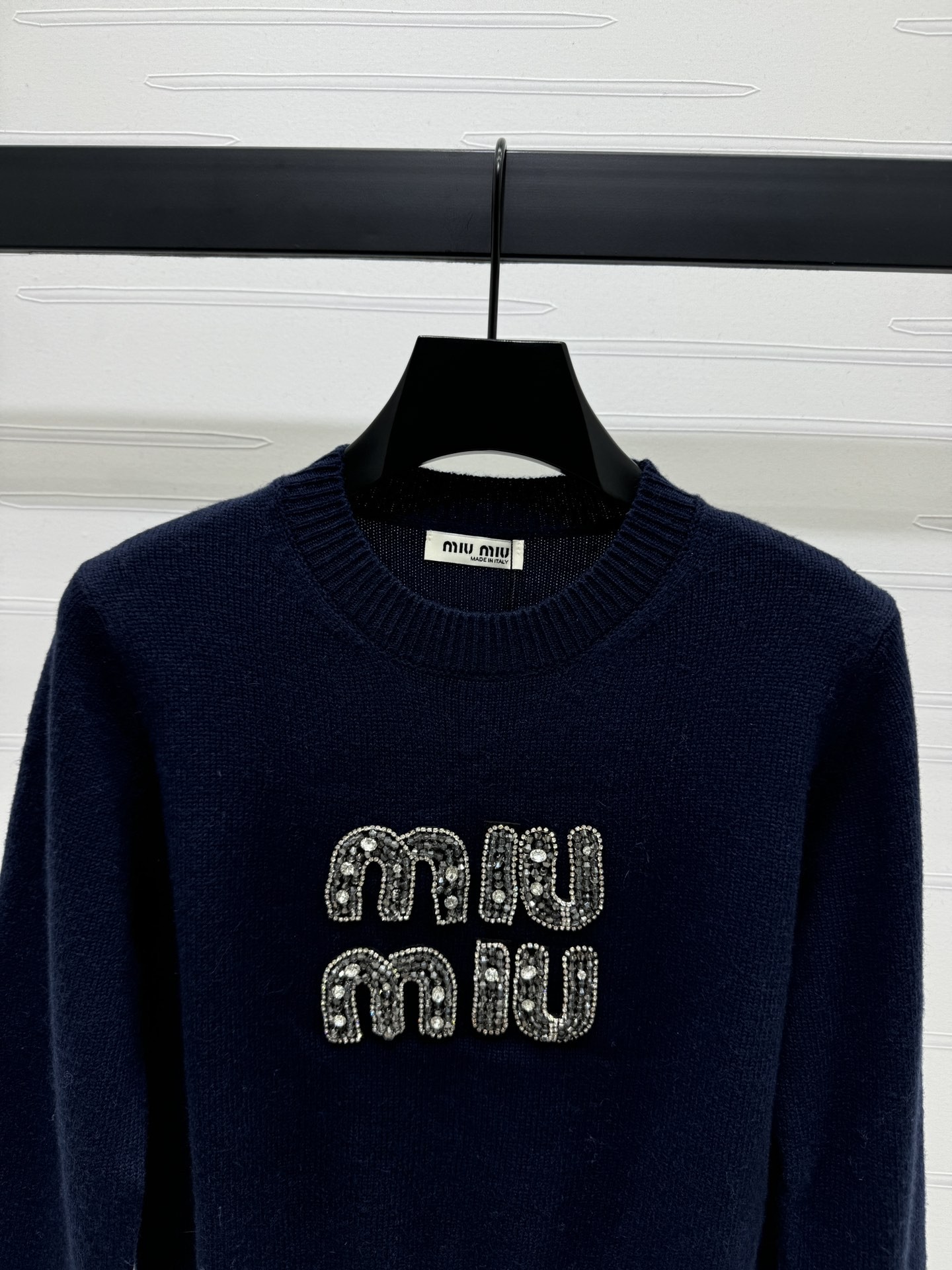 [MIU MIU-미우미우] 미우미우 크리스탈 장식 스웨터