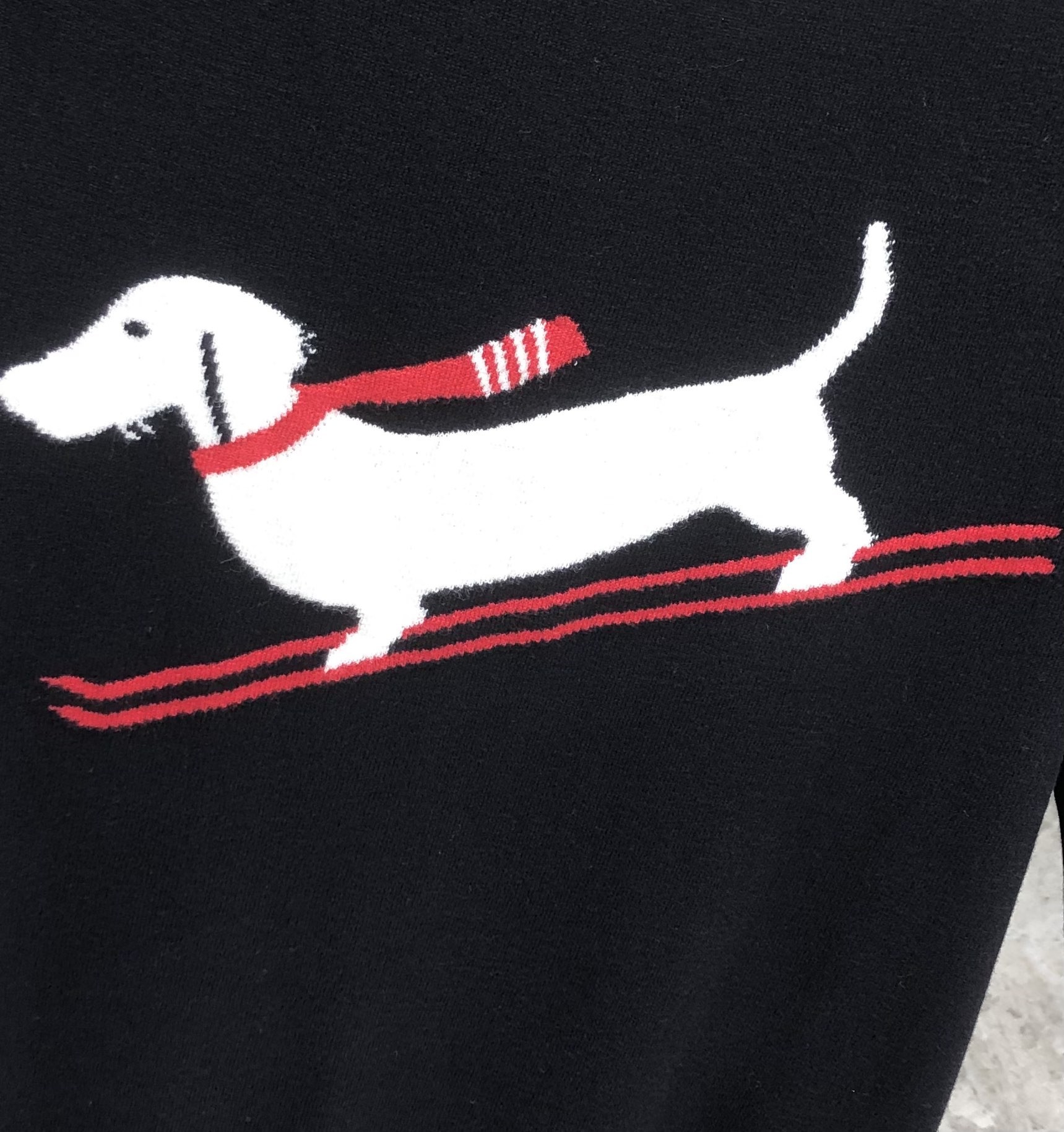 [TOM BROWNE -톰브라운 ] 톰브라운 여성 헥터 아이콘 폴로 반팔 니트 블랙