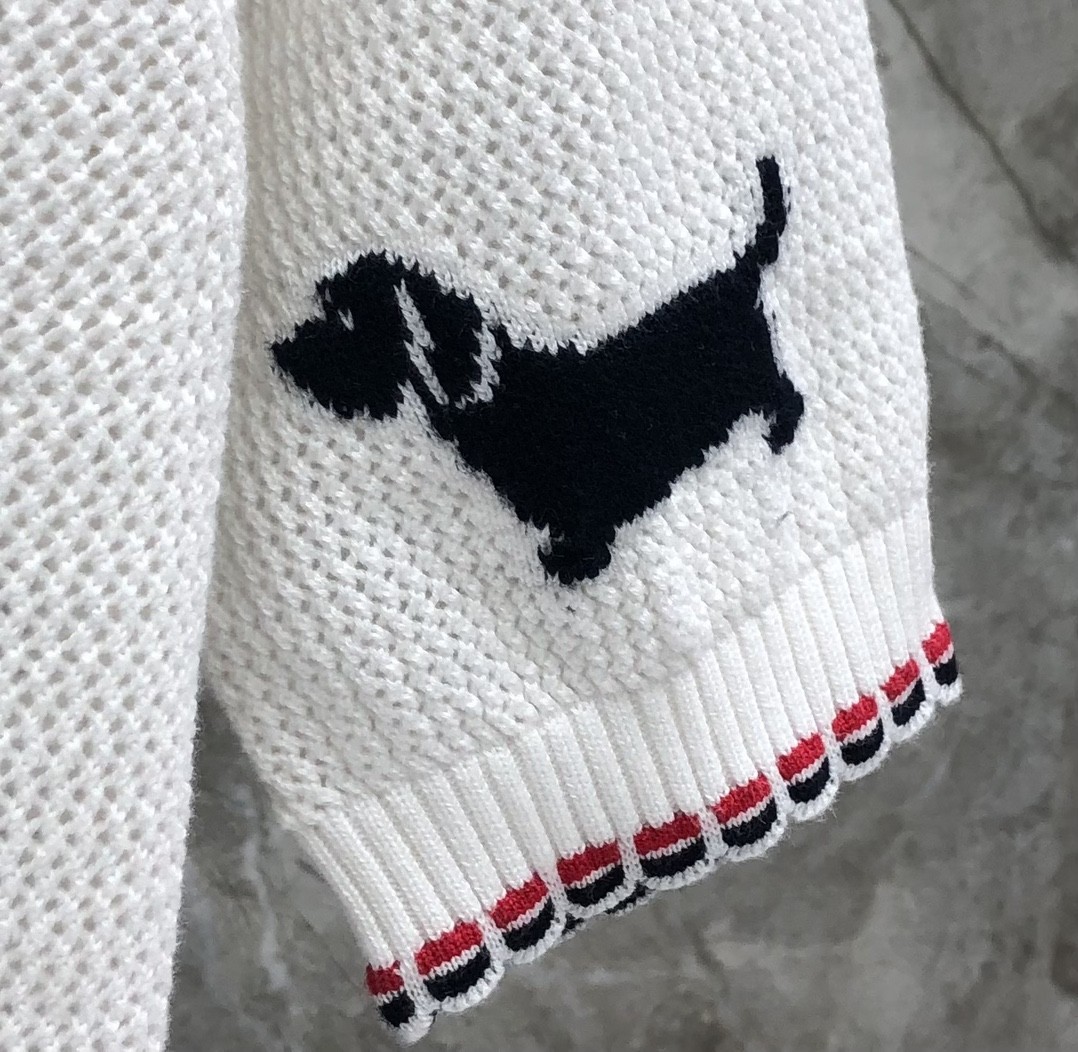 [TOM BROWNE -톰브라운 ] 톰브라운 반팔 니트 스웨터 화이트