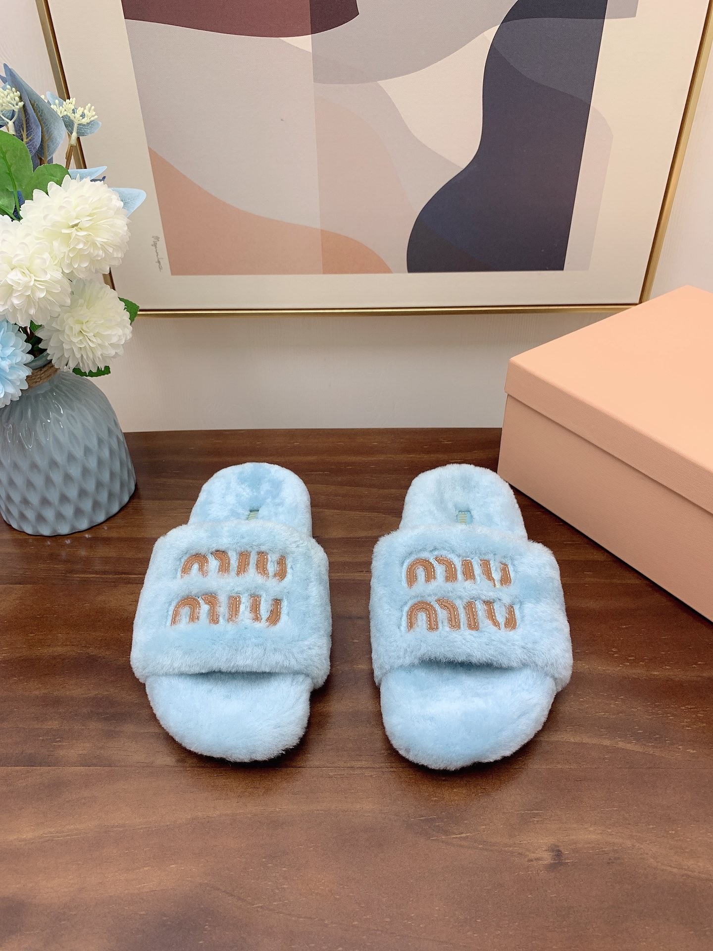 [MIU MIU-미우미우] 미우미우 털 슬리퍼