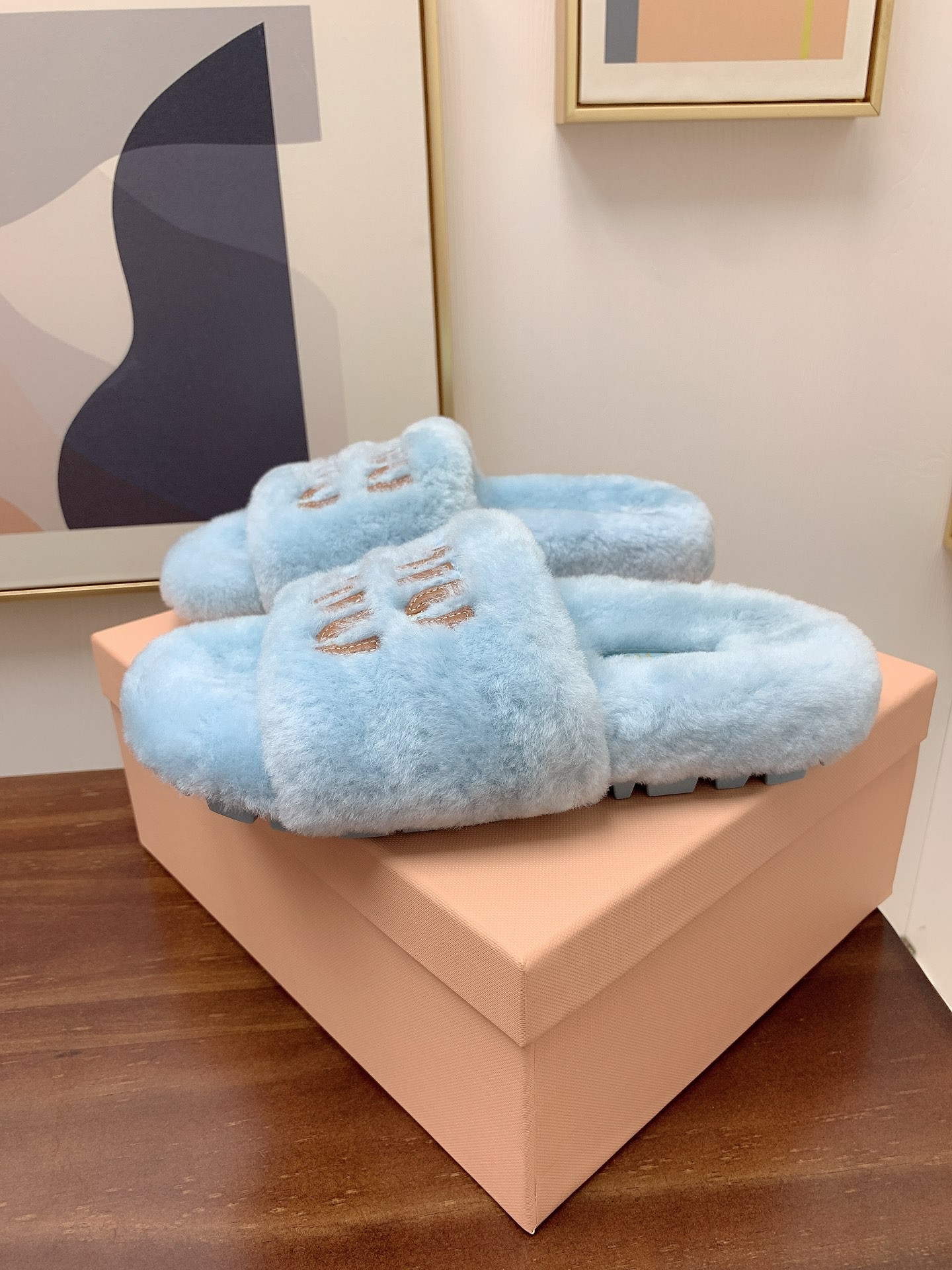 [MIU MIU-미우미우] 미우미우 털 슬리퍼