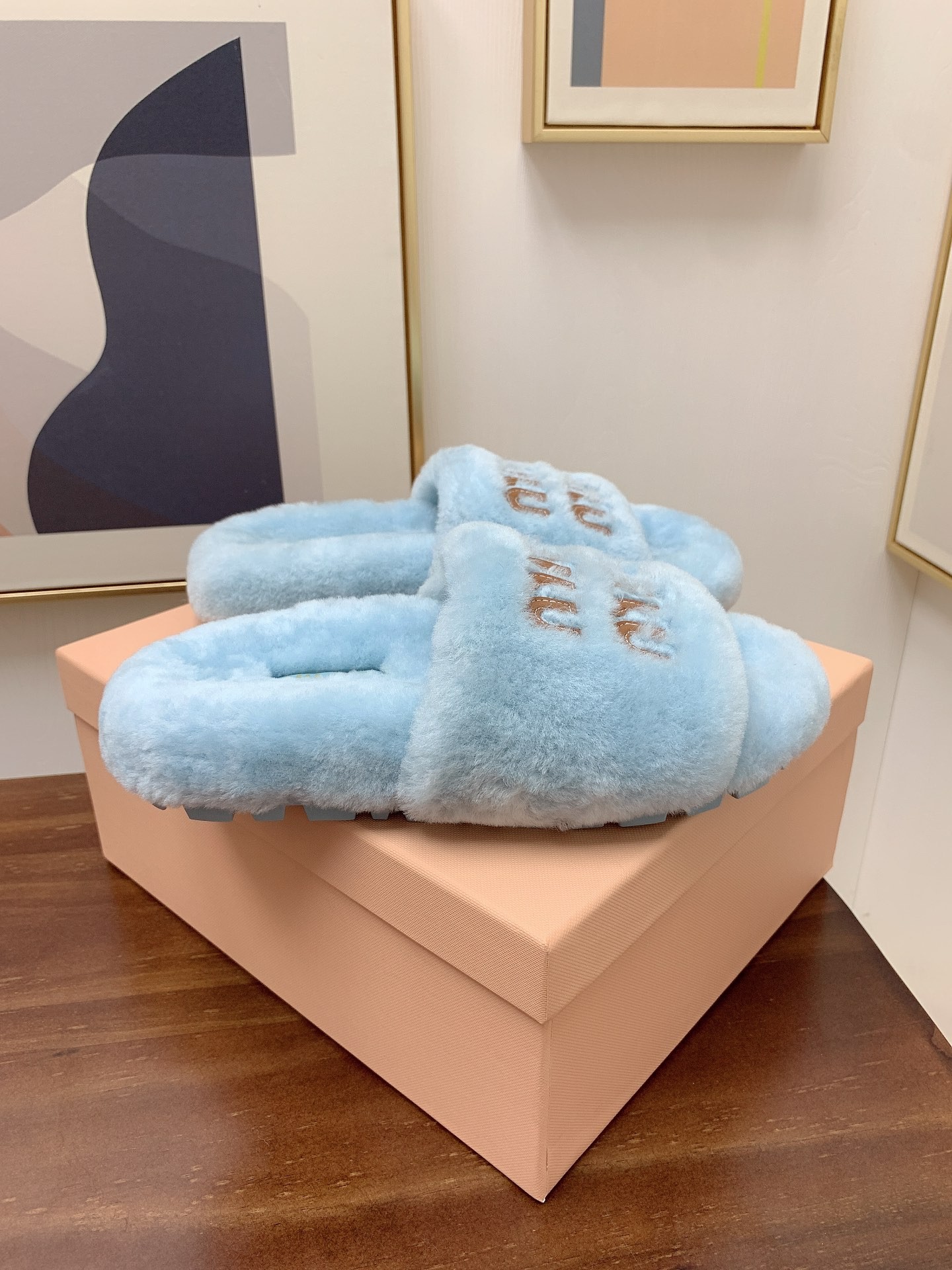 [MIU MIU-미우미우] 미우미우 털 슬리퍼