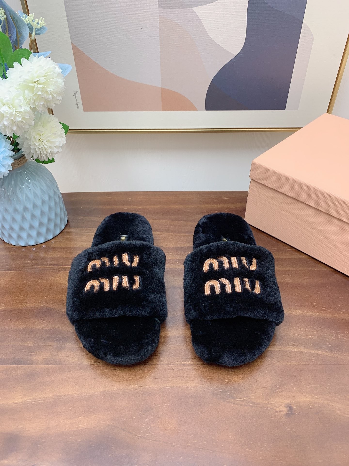 [MIU MIU-미우미우] 미우미우 털 슬리퍼