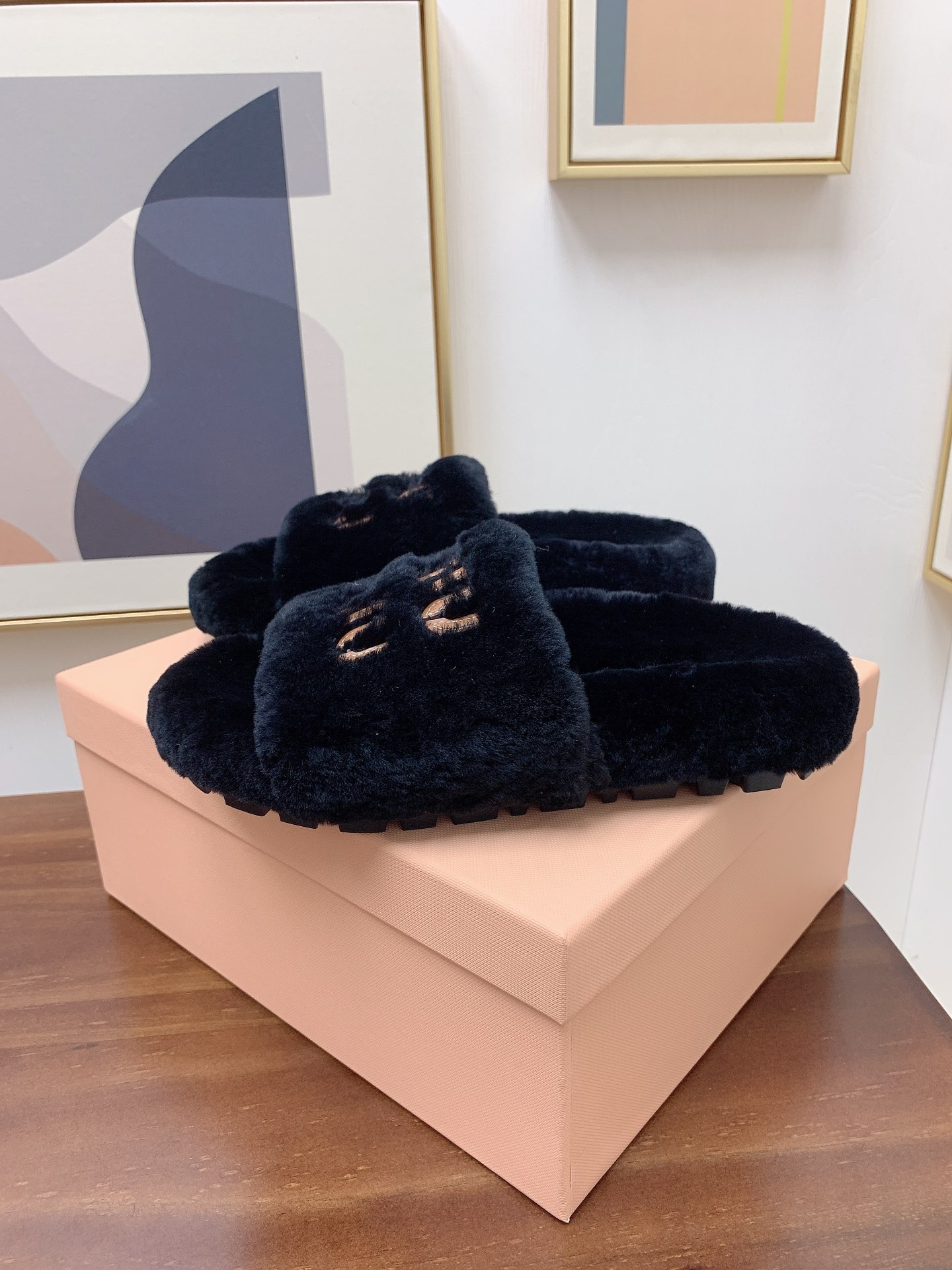 [MIU MIU-미우미우] 미우미우 털 슬리퍼