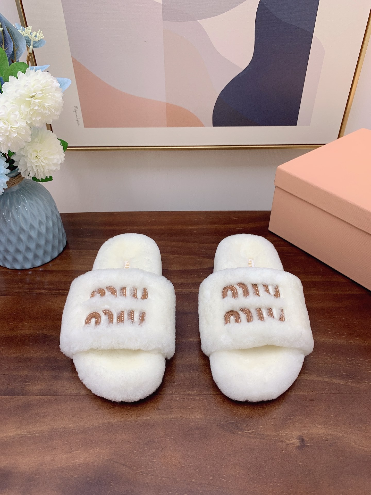 [MIU MIU-미우미우]  미우미우 털 슬리퍼