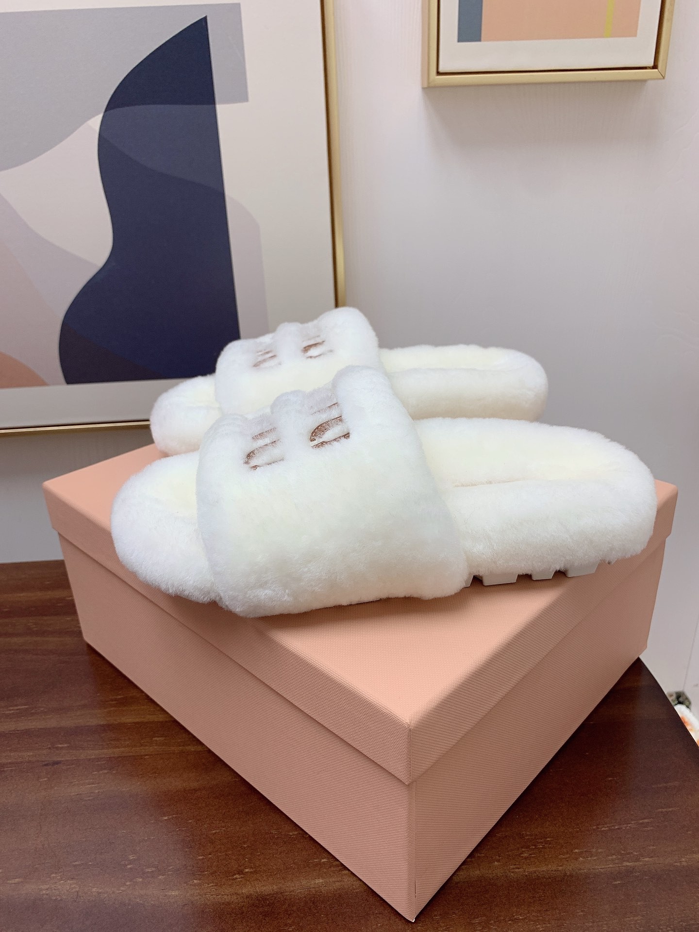 [MIU MIU-미우미우]  미우미우 털 슬리퍼