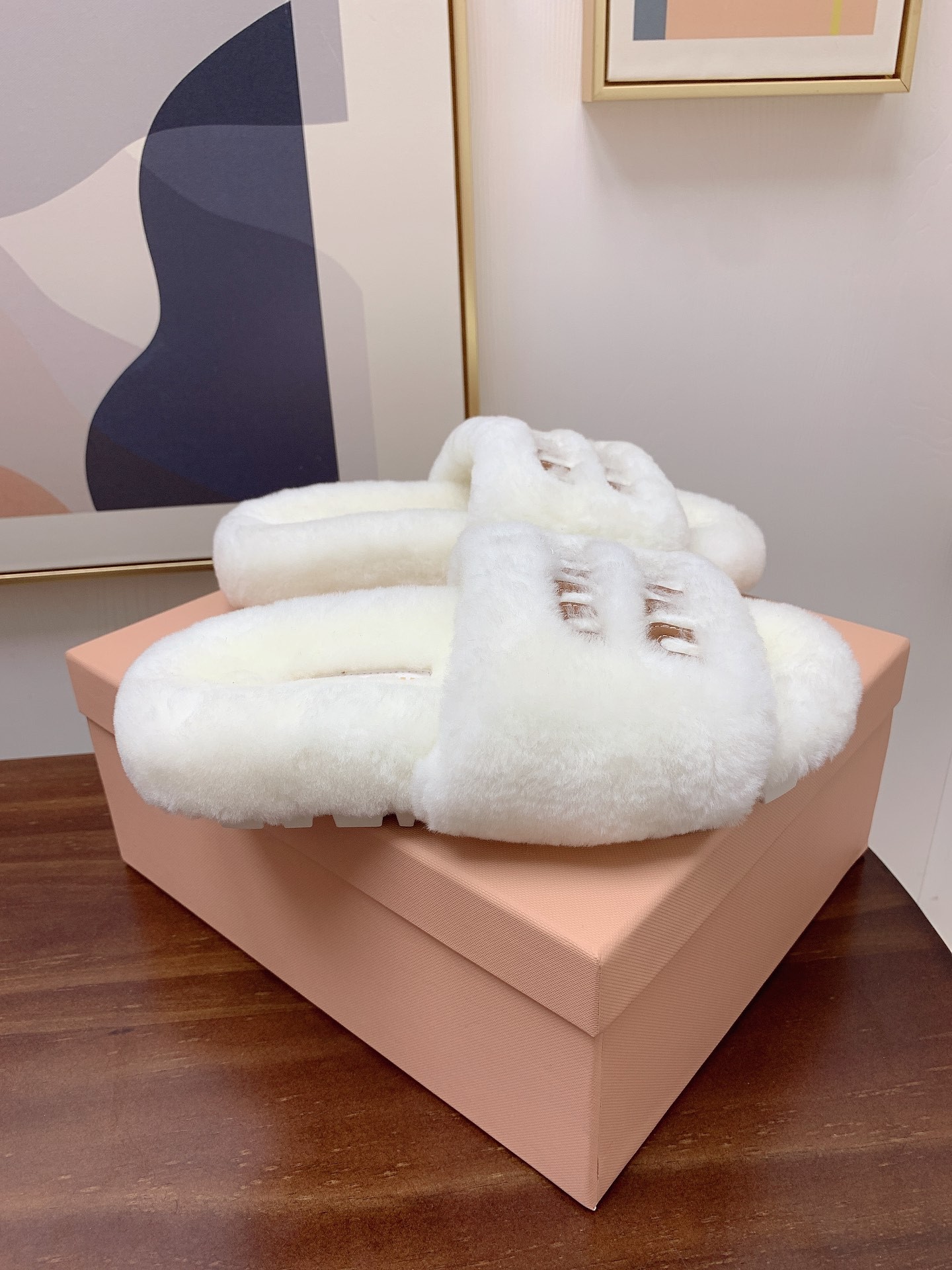 [MIU MIU-미우미우]  미우미우 털 슬리퍼