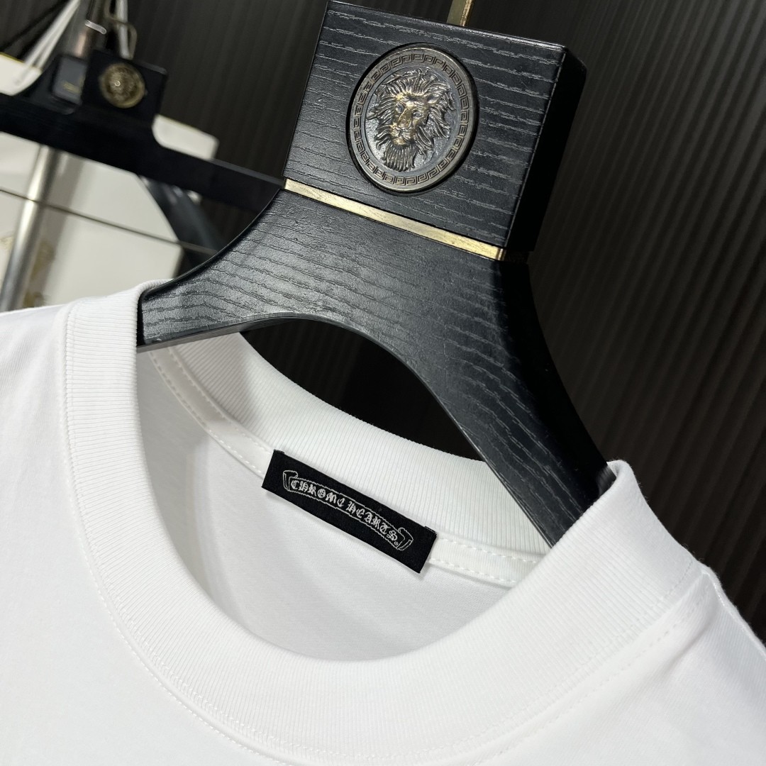 [CHROM HEARTS -크롬하츠] 크롬하츠 십자가 안개꽃  루즈핏 남녀 캐주얼 반팔 라운드 티셔츠