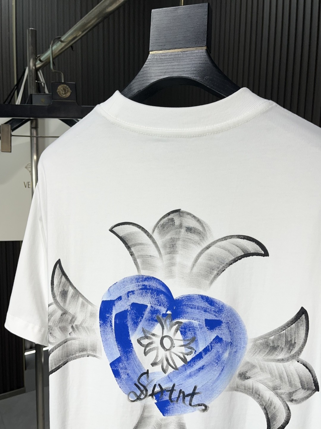 [CHROM HEARTS -크롬하츠] 크롬하츠 십자가 안개꽃  루즈핏 남녀 캐주얼 반팔 라운드 티셔츠