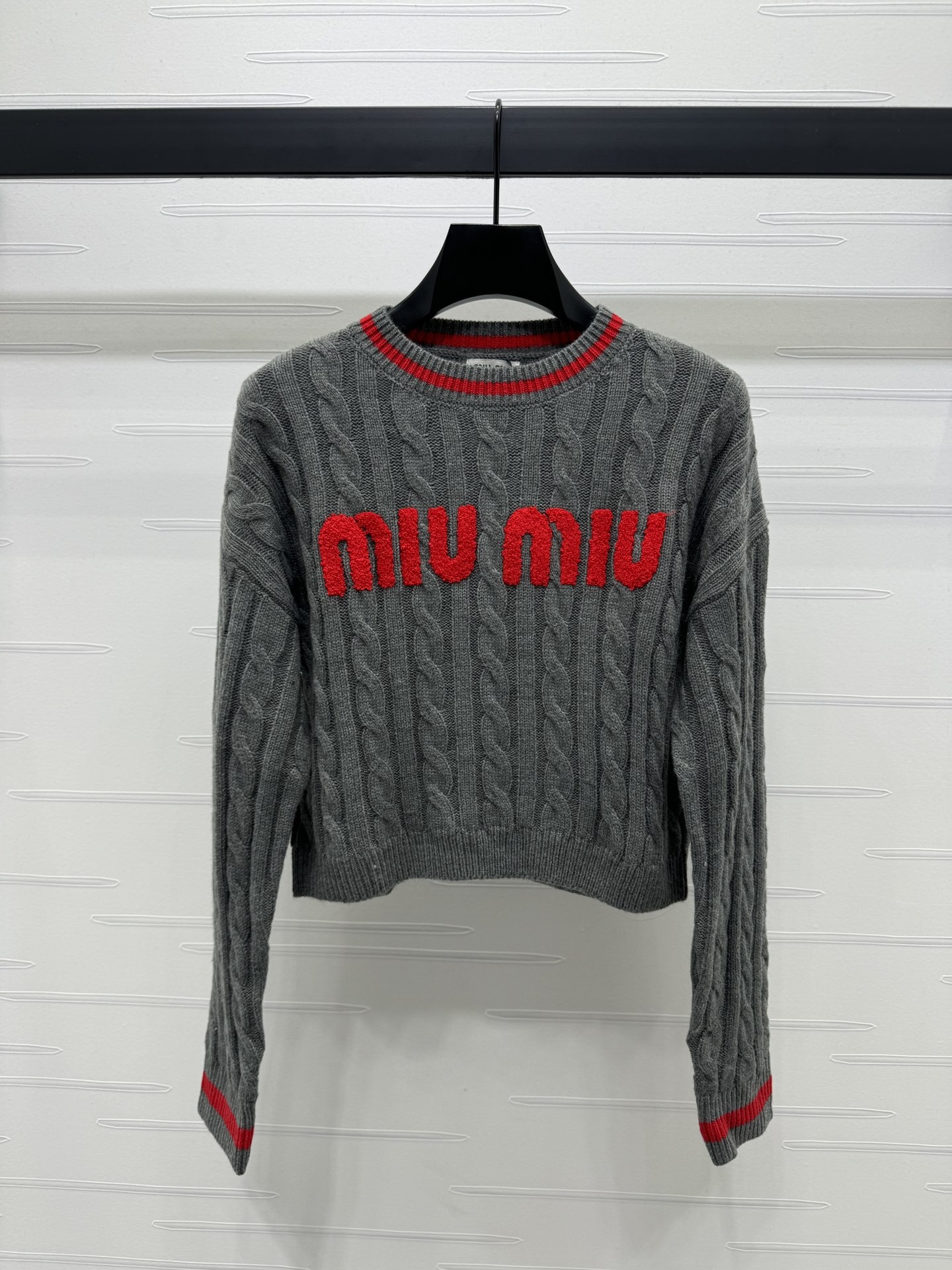 [MIU MIU-미우미우] 미우미우 케이블 크롭 니트
