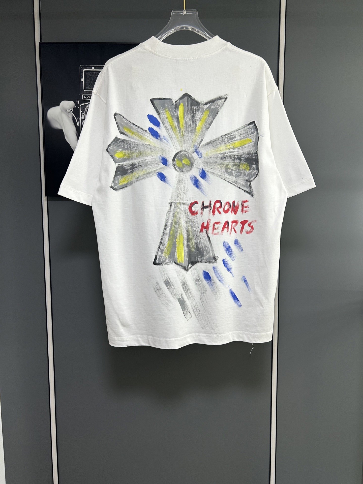 [CHROM HEARTS -크롬하츠] 크롬하츠 남녀공용  로고 반팔 티셔츠 블랙 화이트