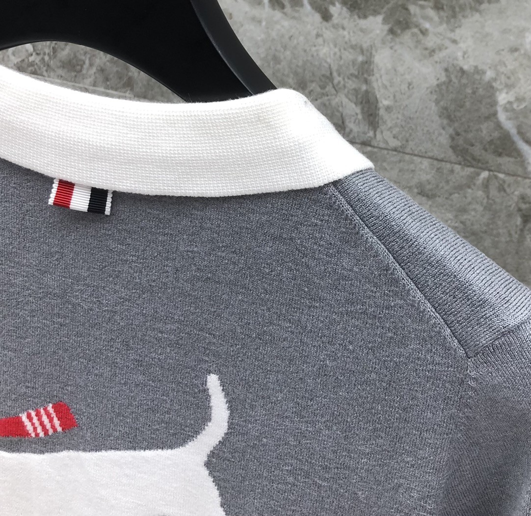 [TOM BROWNE -톰브라운 ] 톰브라운 여성 헥터 아이콘 폴로 반팔 니트