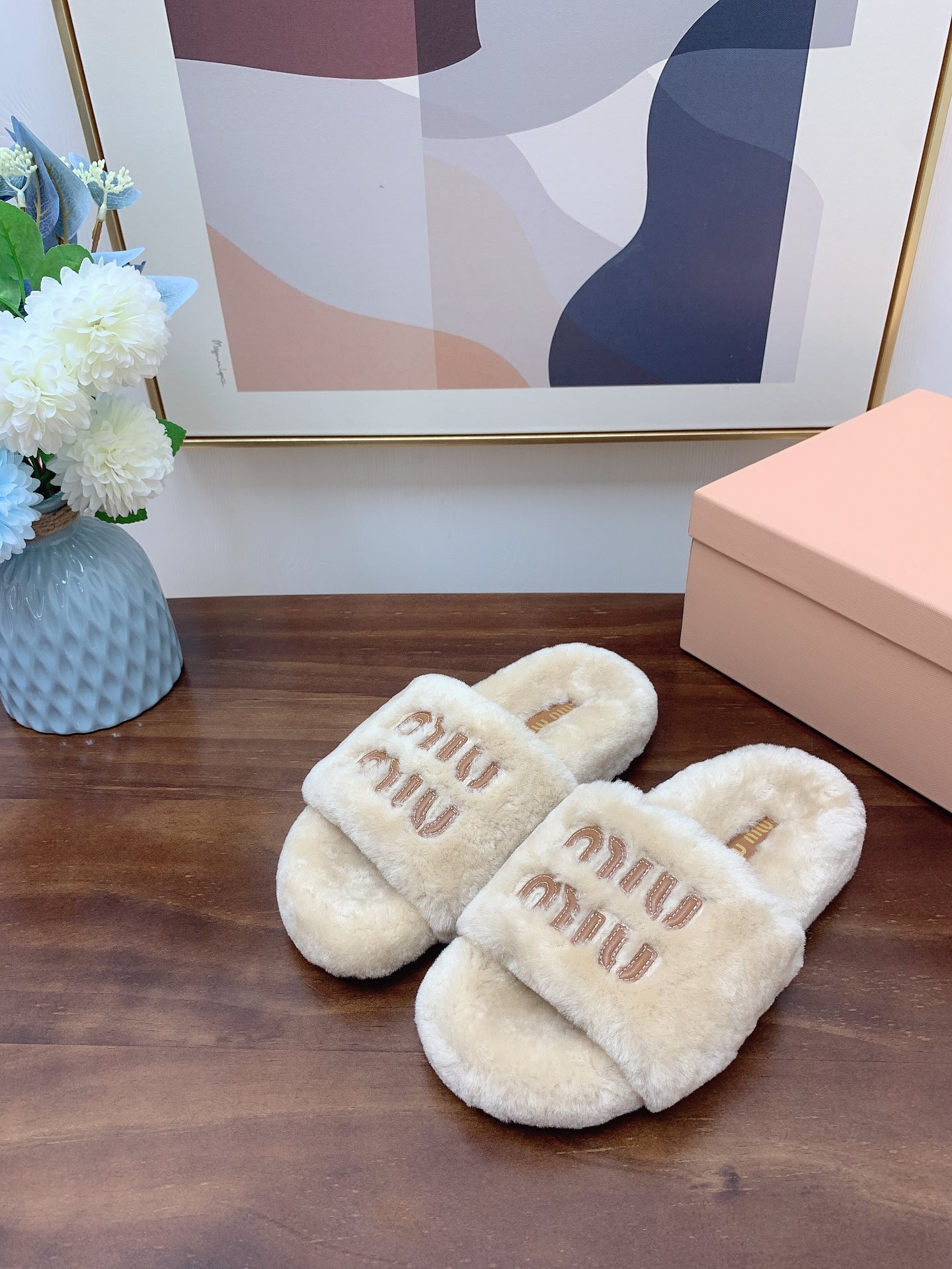 [MIU MIU-미우미우] 미우미우 털 슬리퍼