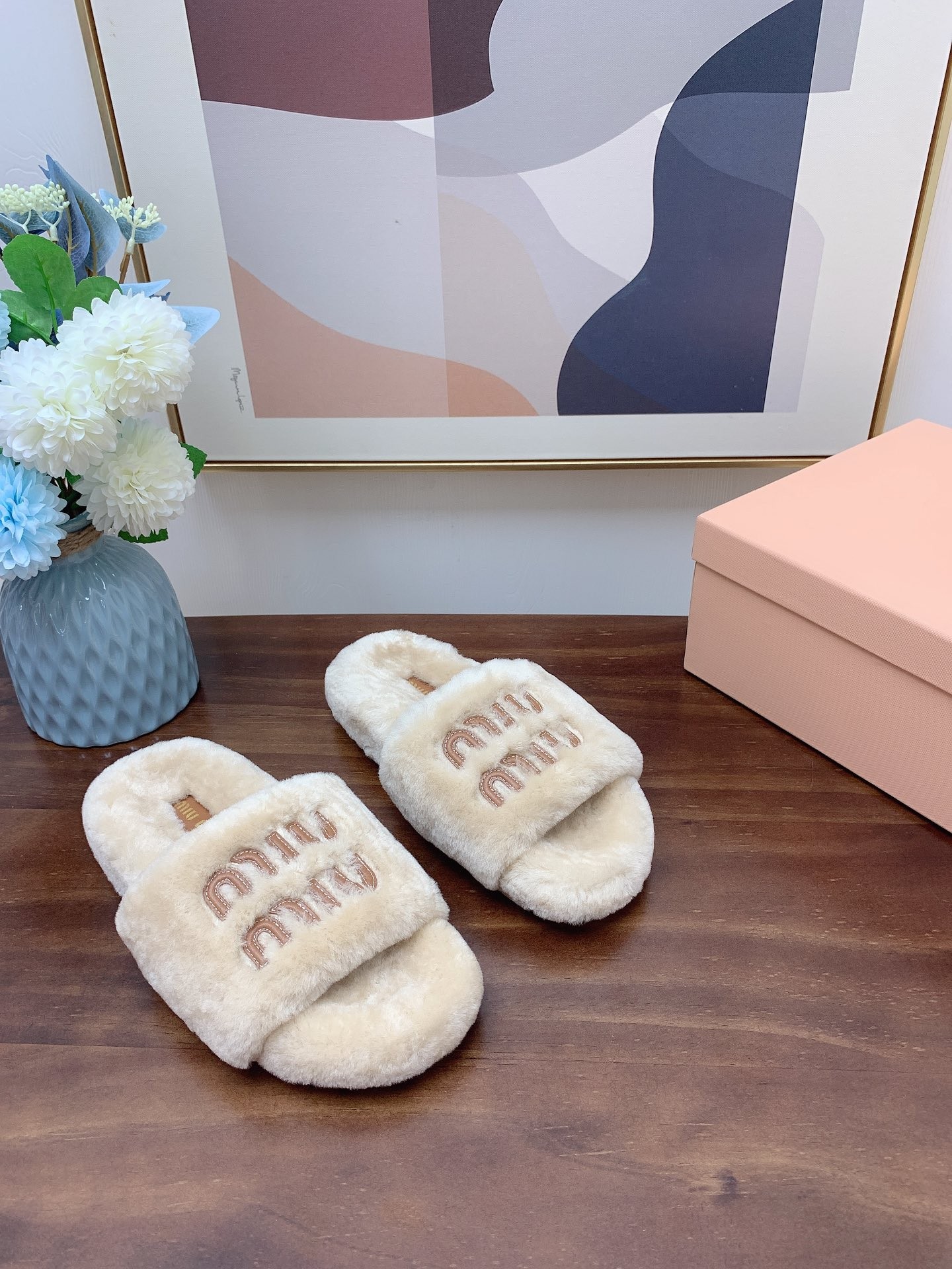 [MIU MIU-미우미우] 미우미우 털 슬리퍼