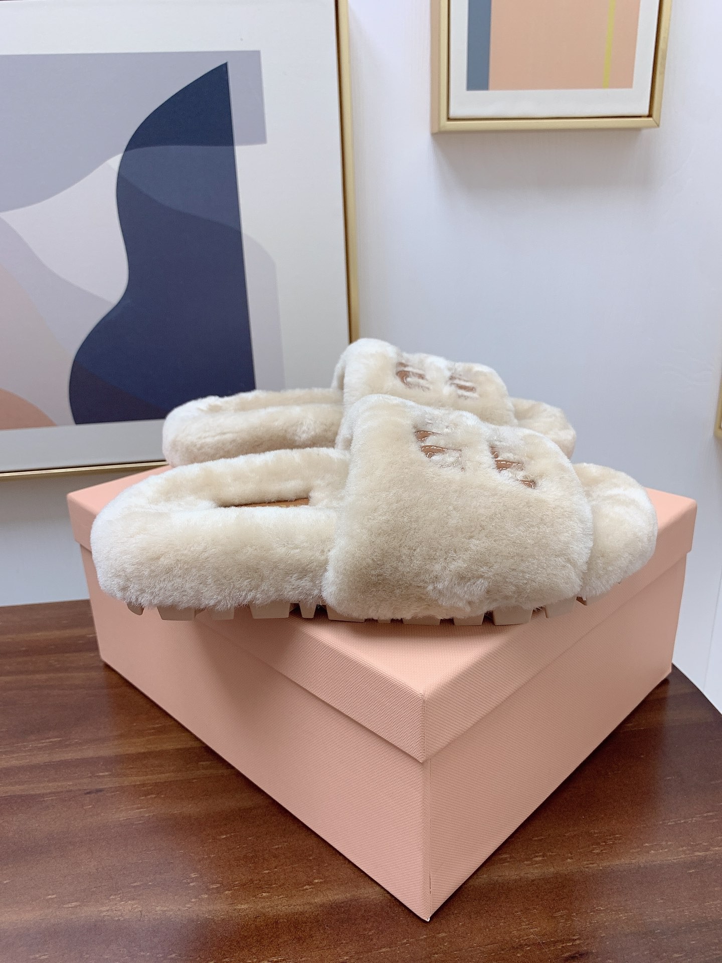 [MIU MIU-미우미우] 미우미우 털 슬리퍼