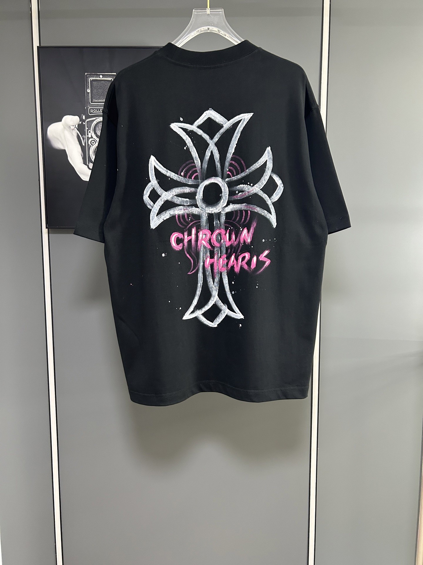 [CHROM HEARTS -크롬하츠] 크롬하츠 24SS 십자로고 스틸로고 티셔츠