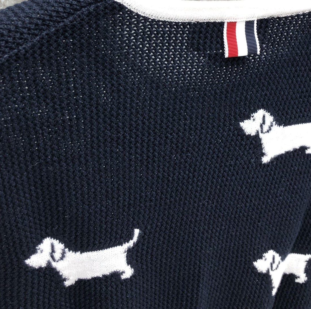 [TOM BROWNE -톰브라운 ] 톰브라운 반팔 니트 스웨터 블랙