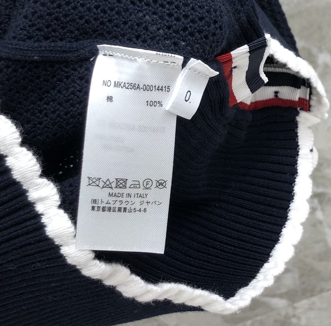 [TOM BROWNE -톰브라운 ] 톰브라운 반팔 니트 스웨터 블랙