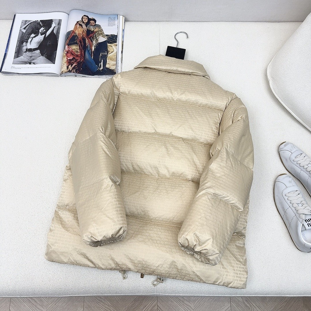 [MIU MIU-미우미우] 미우미우 로고 모노그램 크롭 패딩 자켓