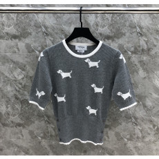 [TOM BROWNE -톰브라운 ] 톰브라운 반팔 니트 스웨터 그레이