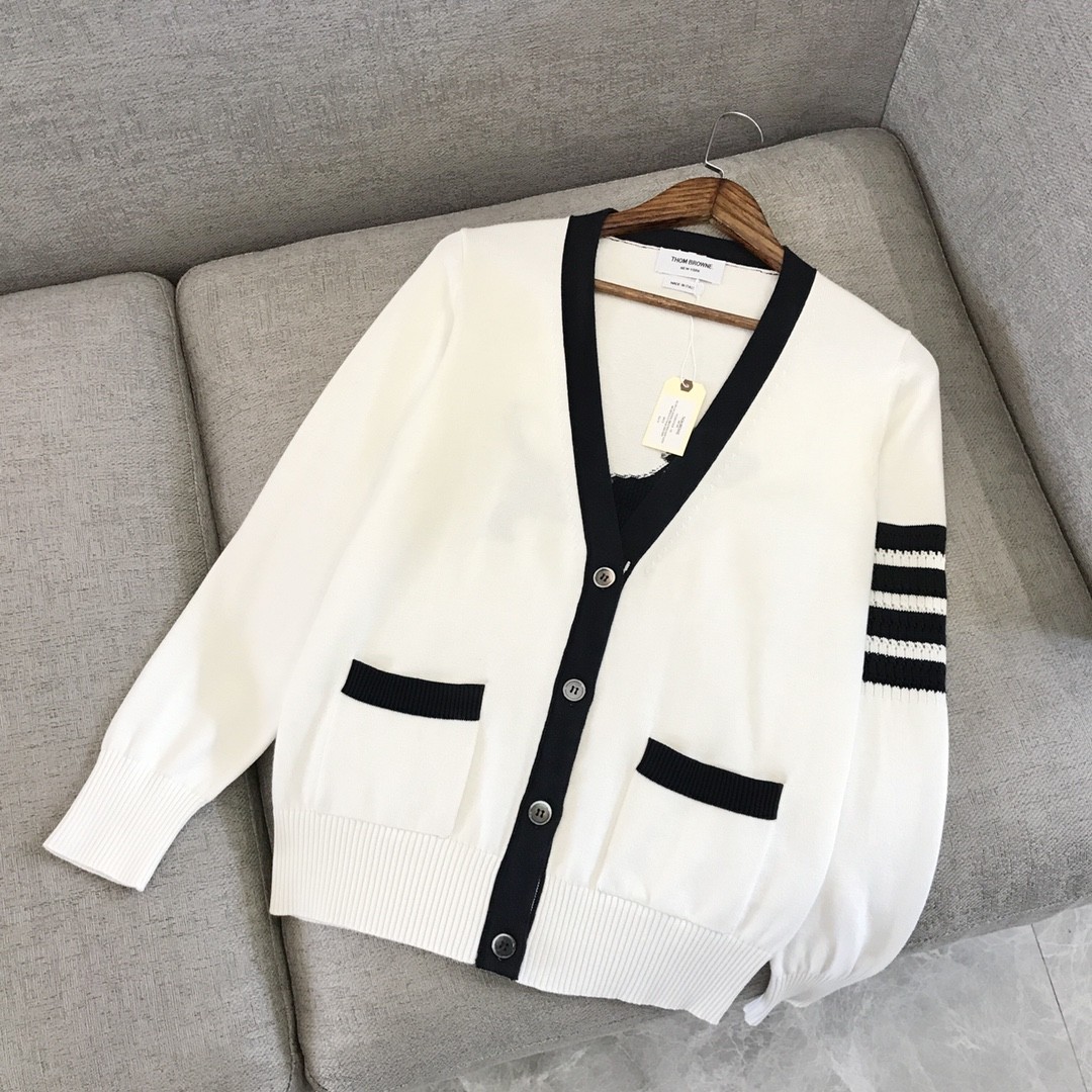 [TOM BROWNE -톰브라운 ] 톰브라운 헥터 인타르시아 가디건 여성
