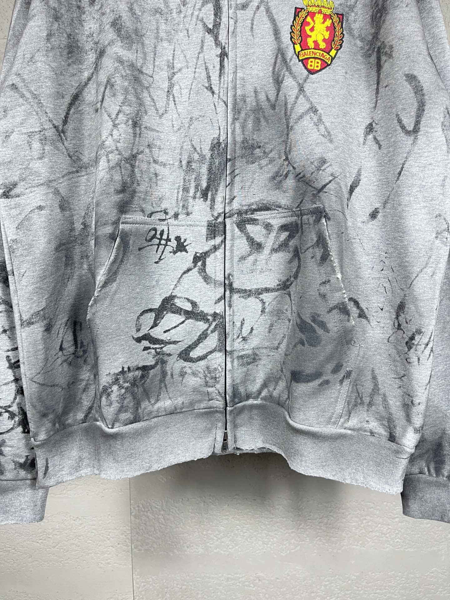 [BALENCIAGA-발렌시아가  ] 발렌시아가 스케이터 후드집업 그레이