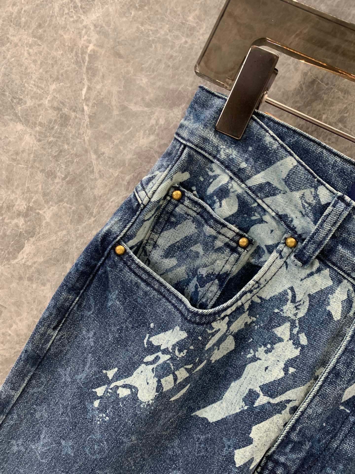 [LOUIS VUITTON-루이비통] 루이비통 여성용 블루 로고 캐쥬얼 청바지