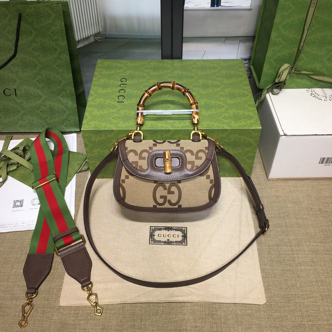 [DIOR-디올] 구찌 뱀부 1947 점보 GG 스몰 탑 핸들백