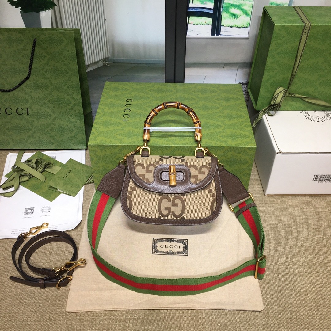 [DIOR-디올] 구찌 뱀부 1947 점보 GG 스몰 탑 핸들백