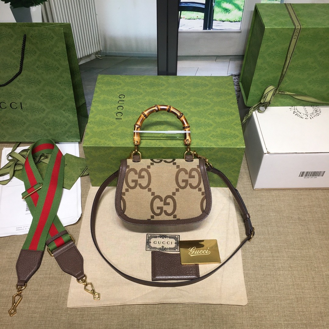 [DIOR-디올] 구찌 뱀부 1947 점보 GG 스몰 탑 핸들백