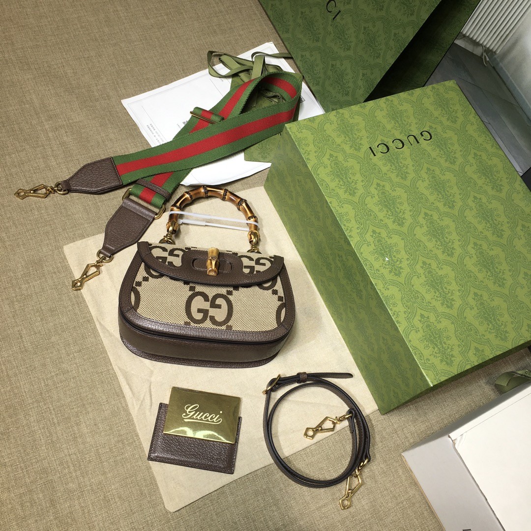 [DIOR-디올] 구찌 뱀부 1947 점보 GG 스몰 탑 핸들백