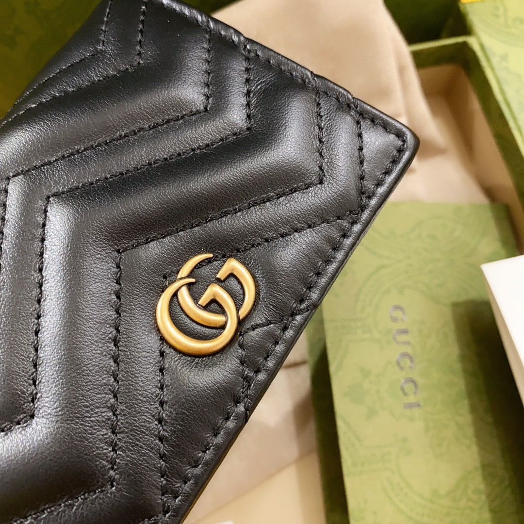 [GUCCI-구찌] 구찌 GG 마몬트 카드 반지갑 블랙