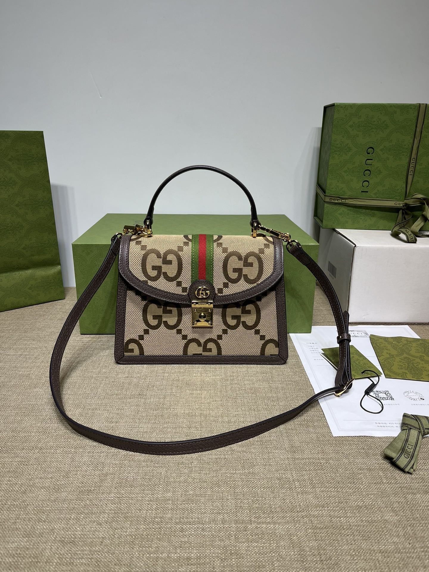 [GUCCI-구찌] ]구찌 오피디아 웹 스몰 탑 핸들백