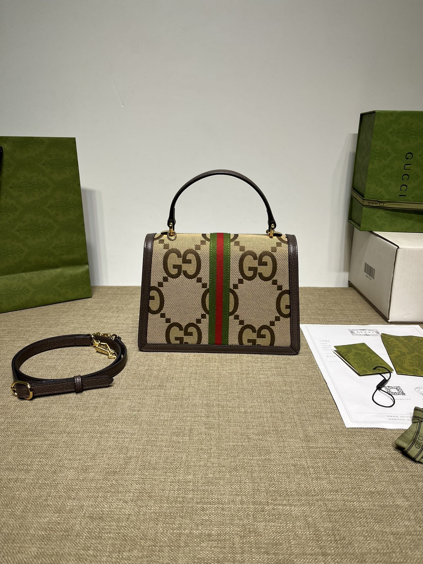 [GUCCI-구찌] ]구찌 오피디아 웹 스몰 탑 핸들백