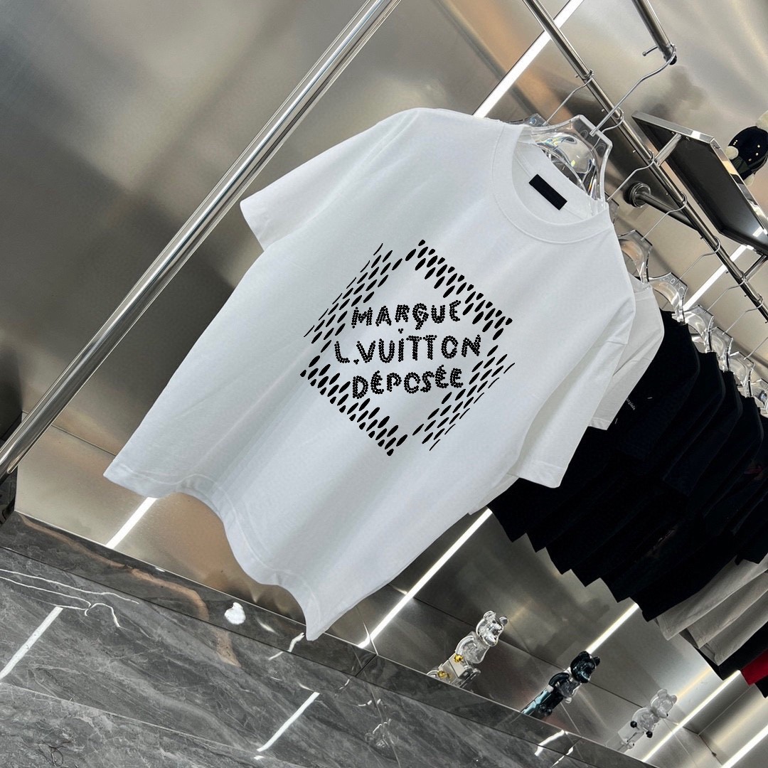 [LOUIS VUITTON-루이비통] 루이비통 엠브로이더드 시그니처 코튼 티셔츠 화이트