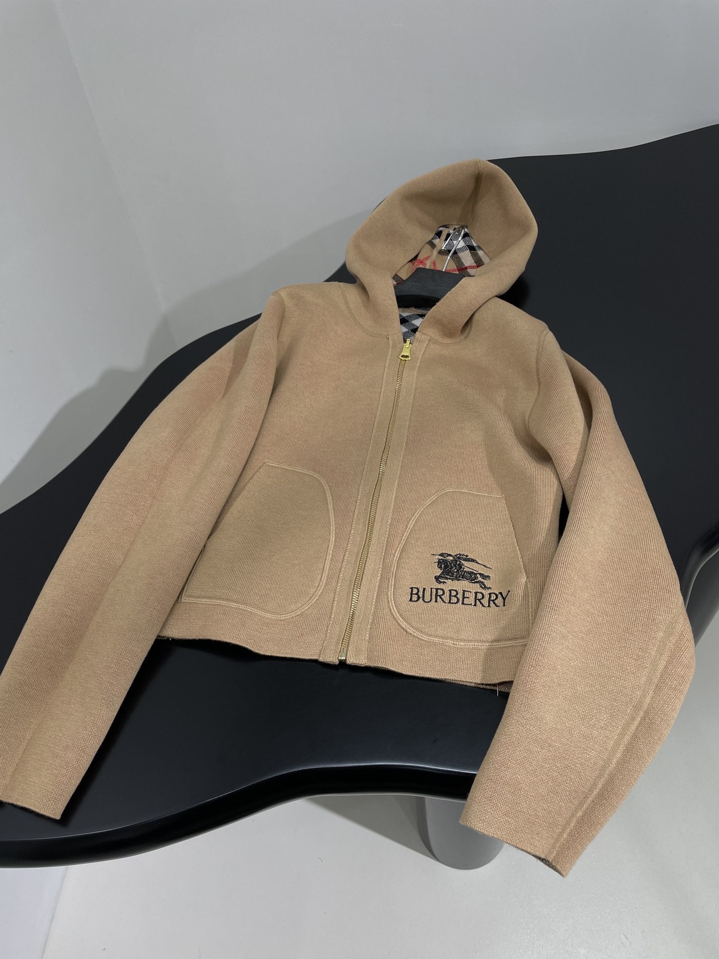 [BURBERRY-버버리] 버버리  체크무늬 후드 자켓