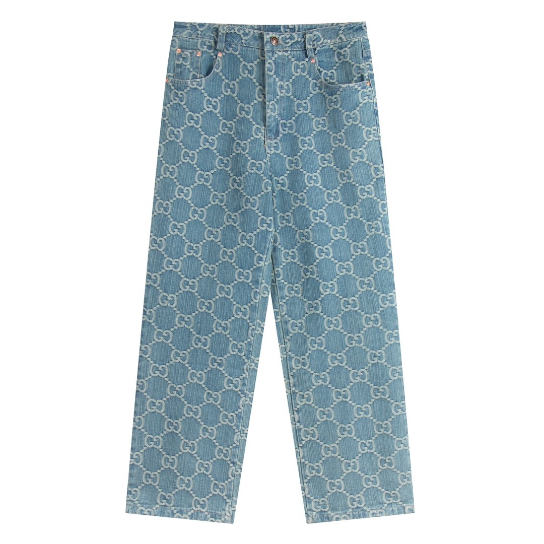 [GUCCI-구찌] 구찌 GG자카드 웹패턴 데님 팬츠