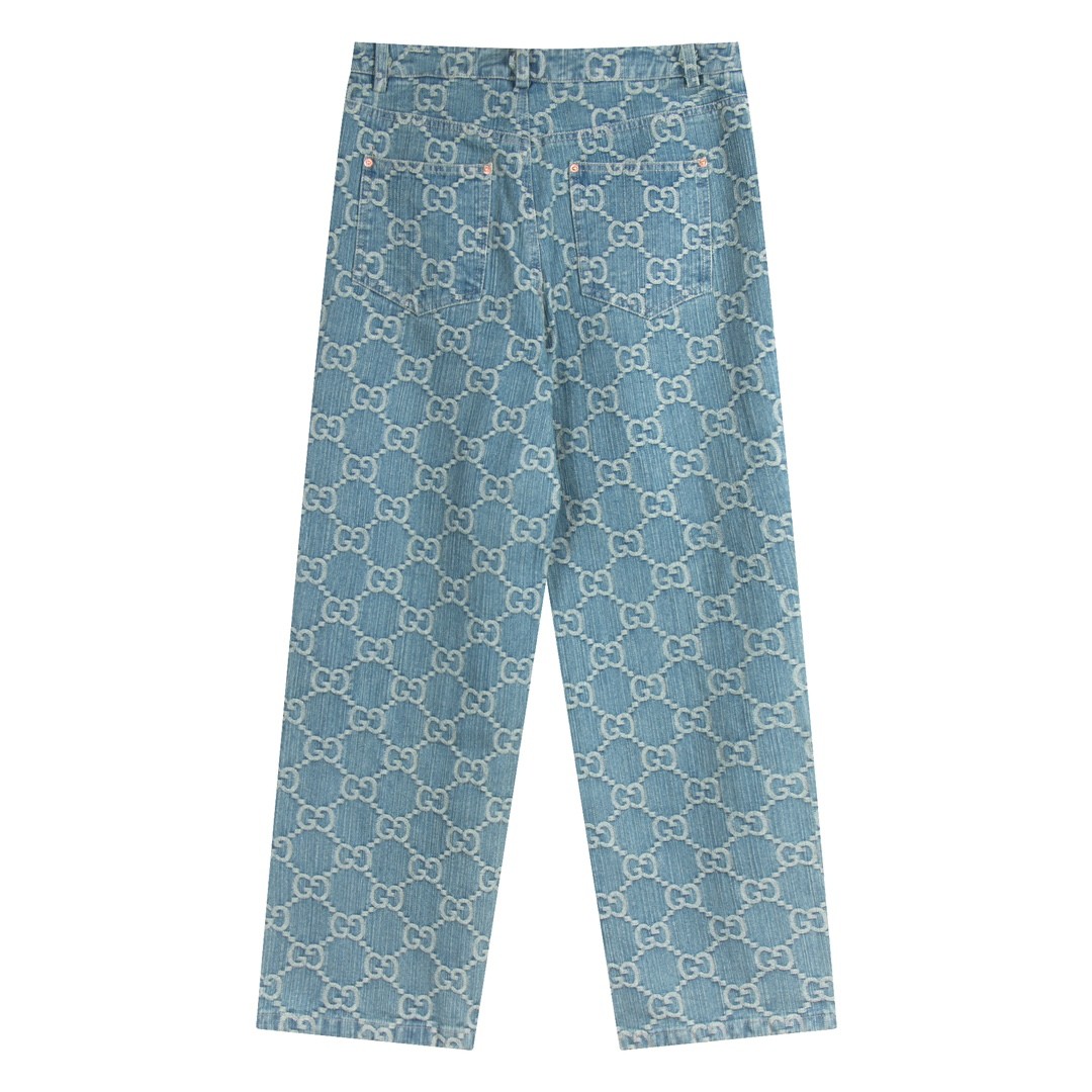 [GUCCI-구찌] 구찌 GG자카드 웹패턴 데님 팬츠