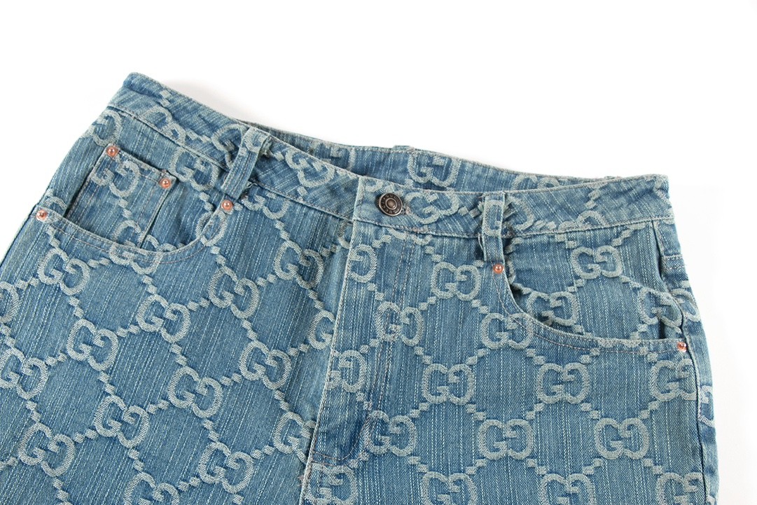[GUCCI-구찌] 구찌 GG자카드 웹패턴 데님 팬츠