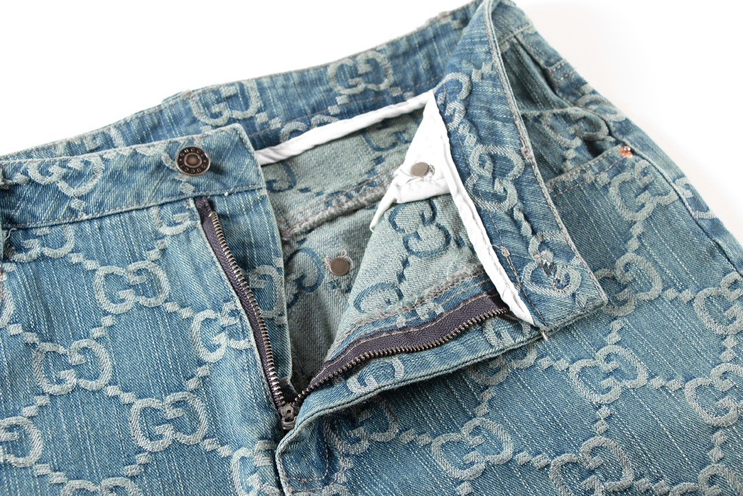 [GUCCI-구찌] 구찌 GG자카드 웹패턴 데님 팬츠