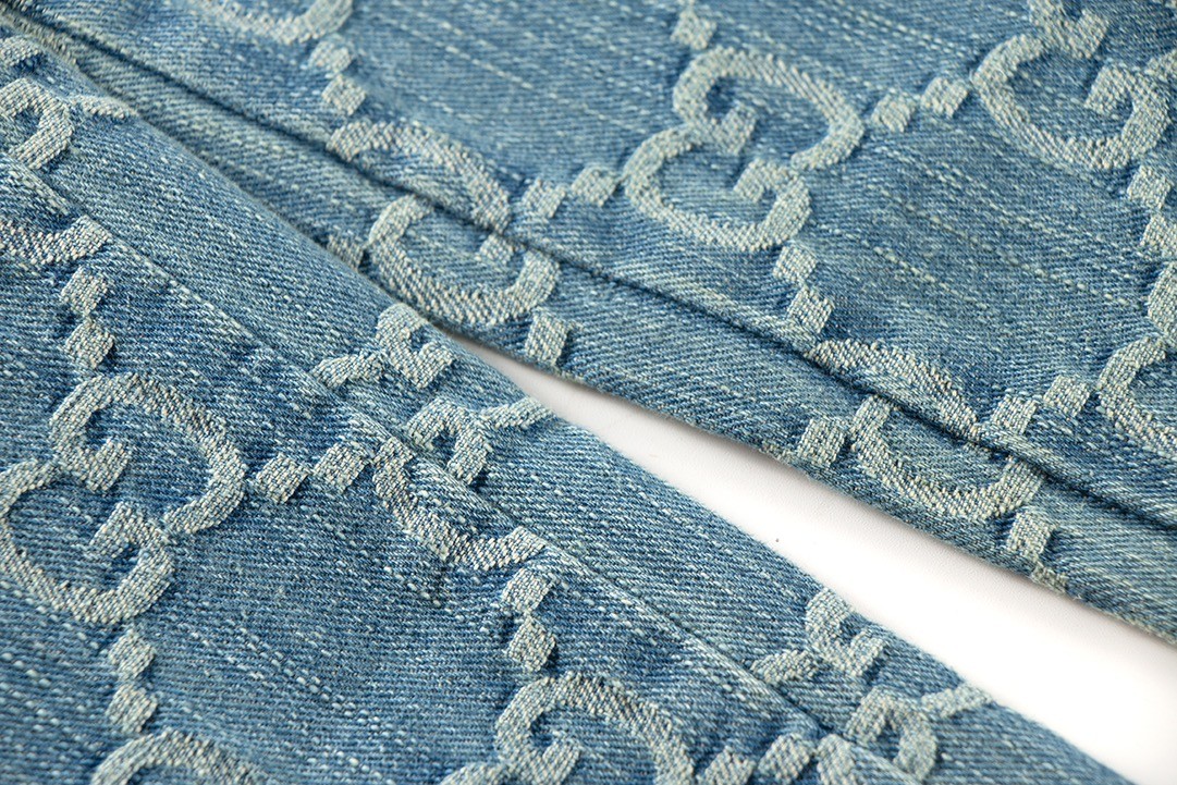 [GUCCI-구찌] 구찌 GG자카드 웹패턴 데님 팬츠