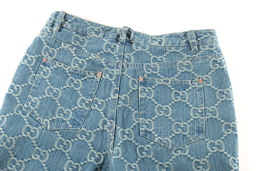 [GUCCI-구찌] 구찌 GG자카드 웹패턴 데님 팬츠