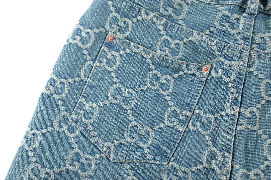 [GUCCI-구찌] 구찌 GG자카드 웹패턴 데님 팬츠