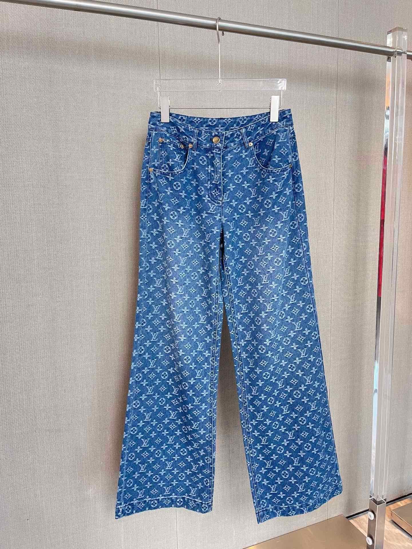 [LOUIS VUITTON-루이비통] 루이비통 로고인쇄 데님 청바지