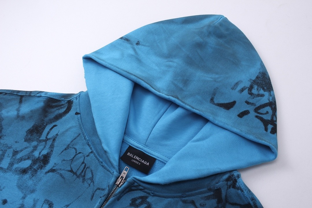 [BALENCIAGA-발렌시아가] 발렌시아가 그래피티 핸드페인팅 자수 집업 후드 남여공용